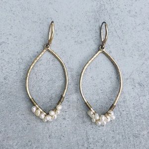 Anthropologie Gold and Pearl Earrings